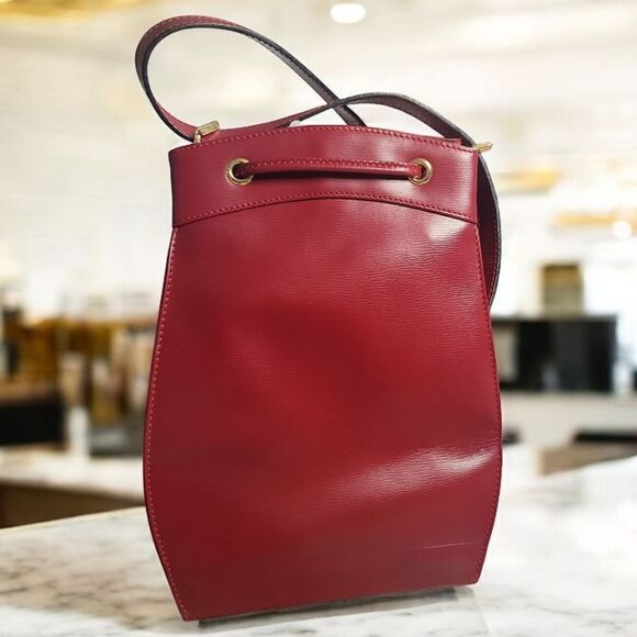 Christian Dior Vintage Red Drawstring Bucket Bag in EUC - Picture 6 of 16